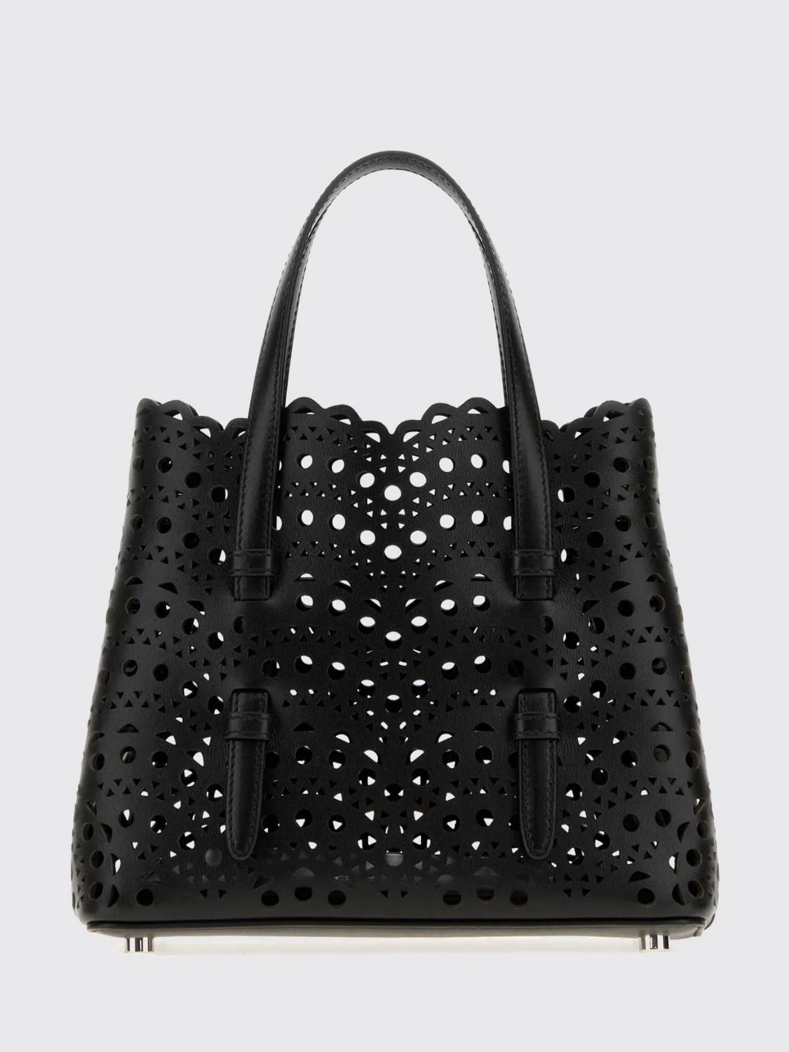 small mina perforated smooth calfskin leather handbag