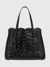 small mina perforated smooth calfskin leather shoulder bag