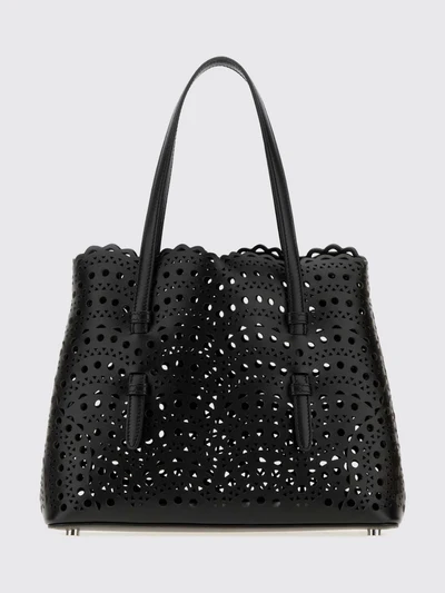 small mina perforated smooth calfskin leather shoulder bag