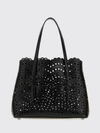 small mina perforated smooth calfskin leather shoulder bag