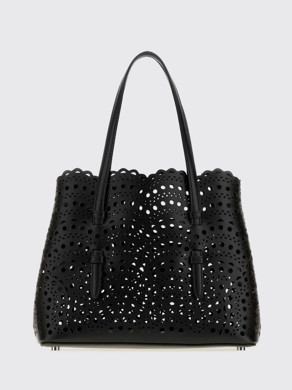 small mina perforated smooth calfskin leather shoulder bag