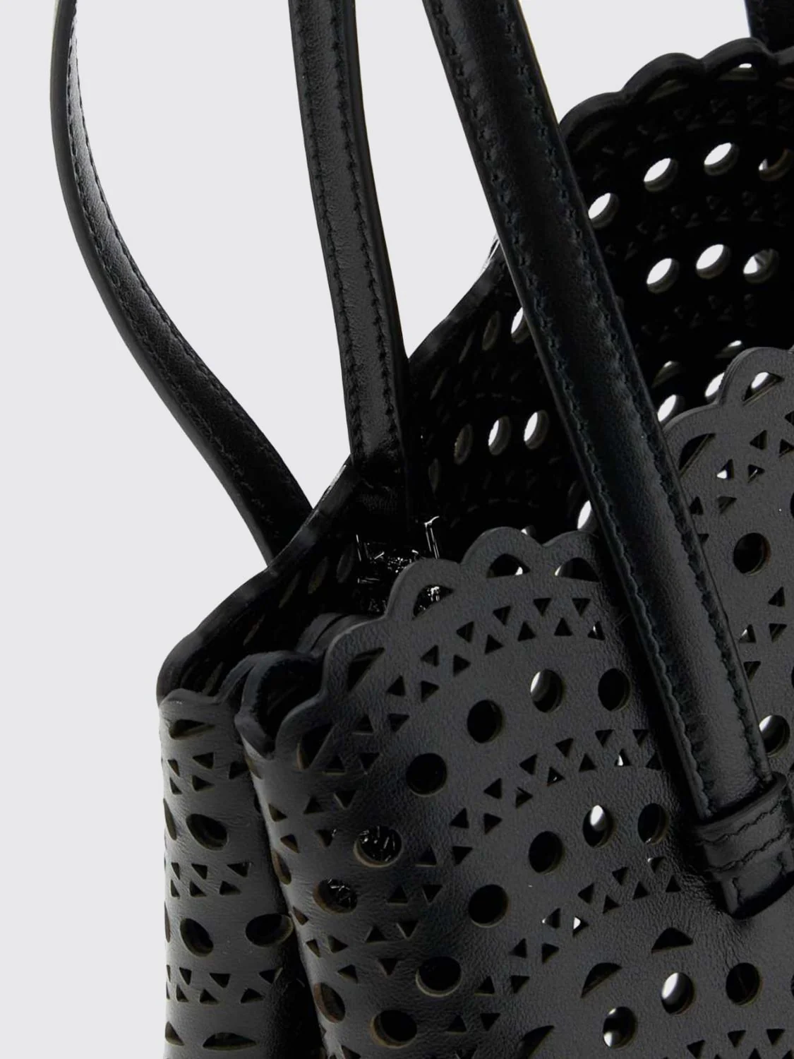 small mina perforated smooth calfskin leather shoulder bag