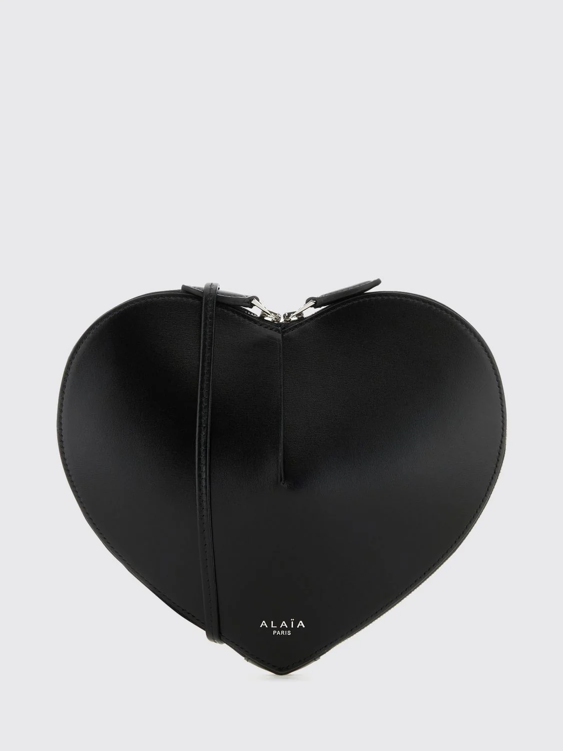 ALAÏA OS le cœur heart-shaped leather crossbody mini bag with zip closure