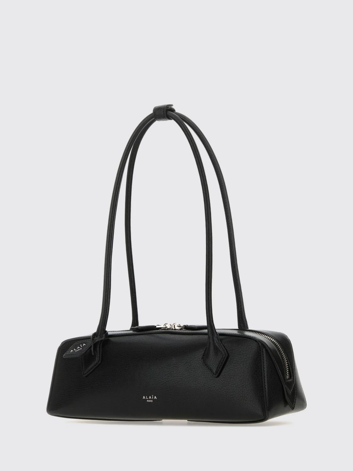 le teckel rectangular leather shoulder bag with double handle