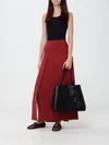 mina shoulder bag in smooth calfskin leather with perforated design and pouch