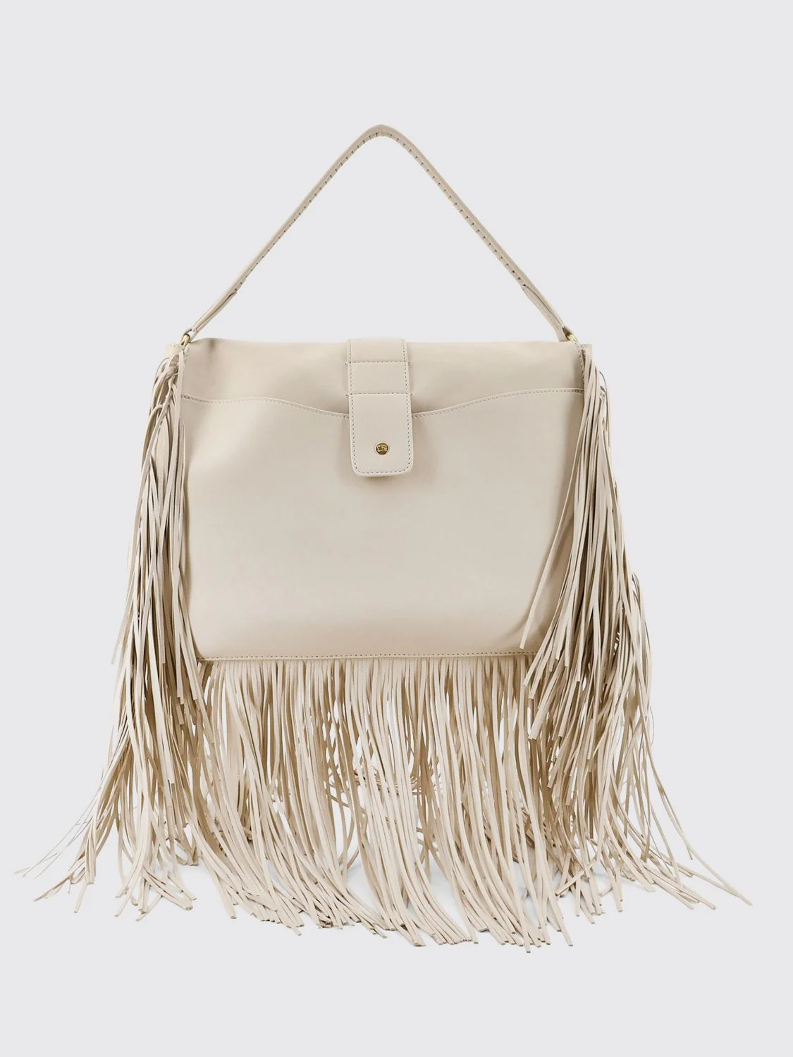 rider fringed calfskin shoulder bag with ekd logo