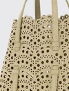 mina perforated nubuck handbag with removable pouch