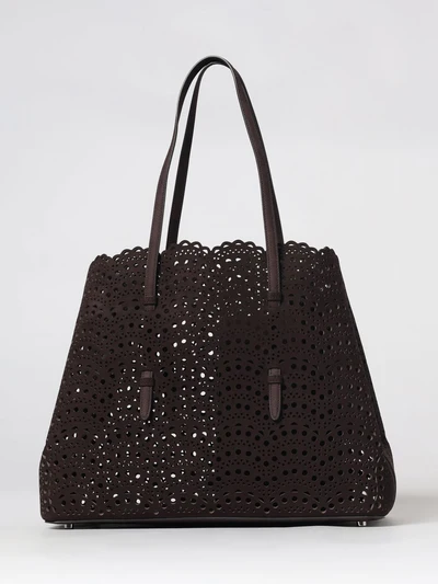 mina perforated nubuck leather shoulder bag with double handle