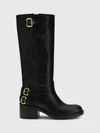 chloé dakota knee-high boots in smooth calfskin with mid heel