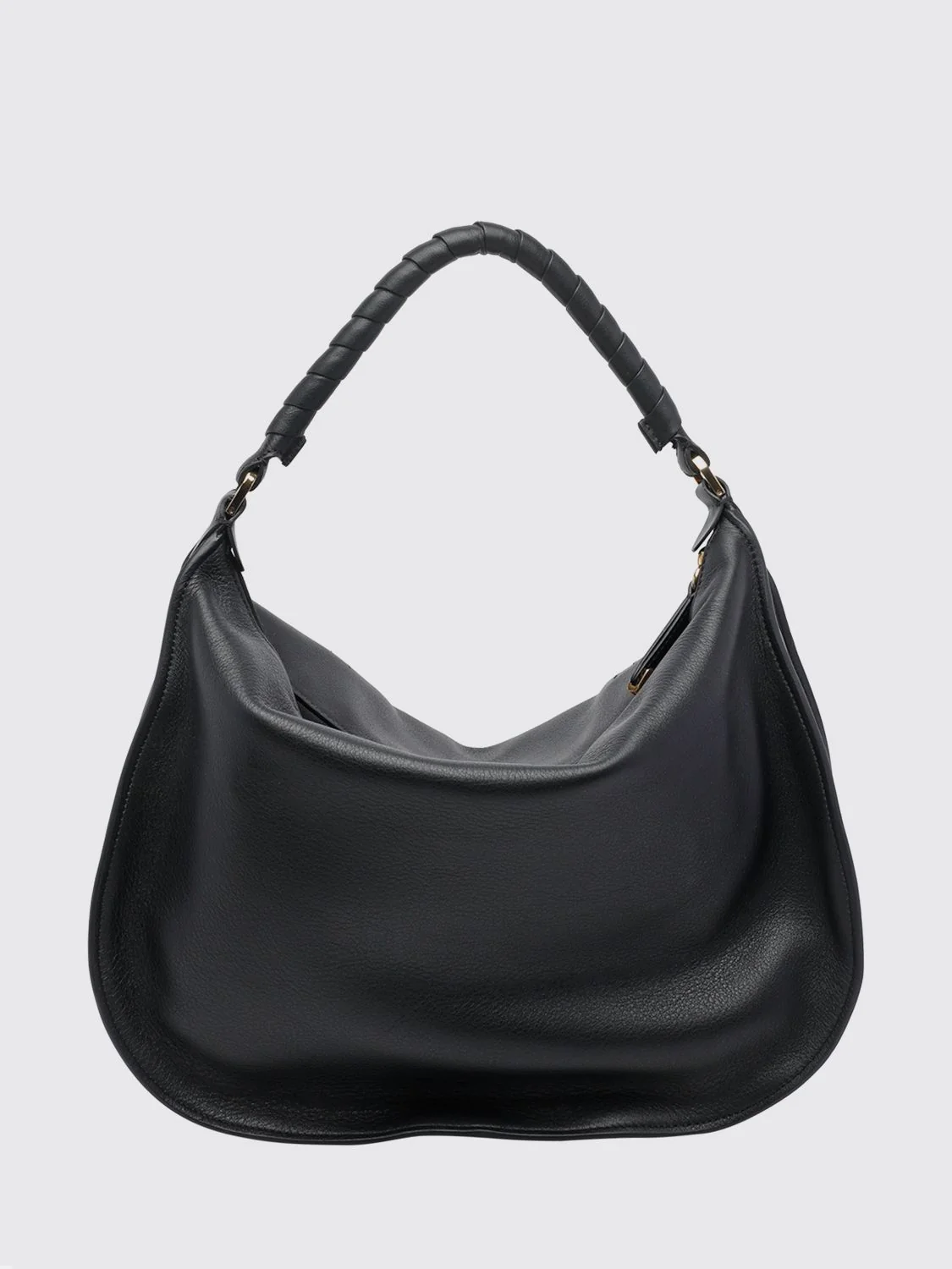 marcie shoulder bag chloé in calfskin leather with braided handle