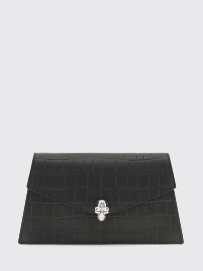 mini bag in croc-effect calfskin leather with skull