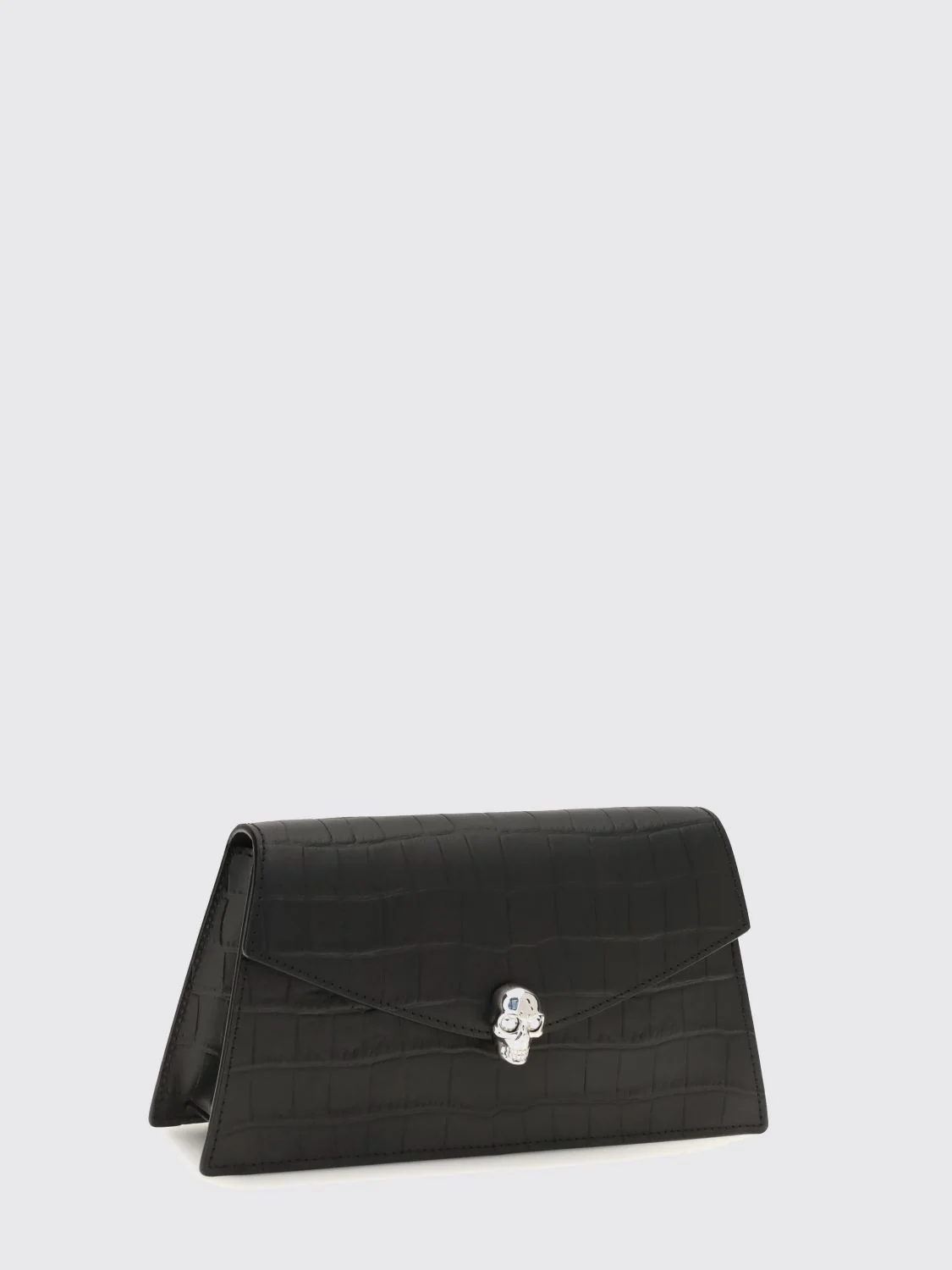 mini bag in croc-effect calfskin leather with skull