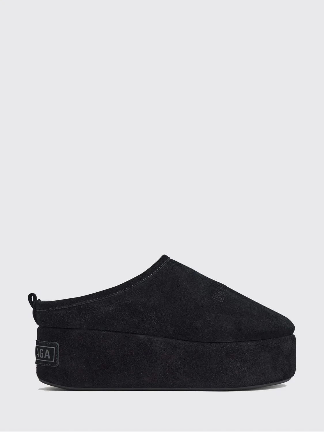 BALENCIAGA 39 alaska suede platform mules with shearling lining
