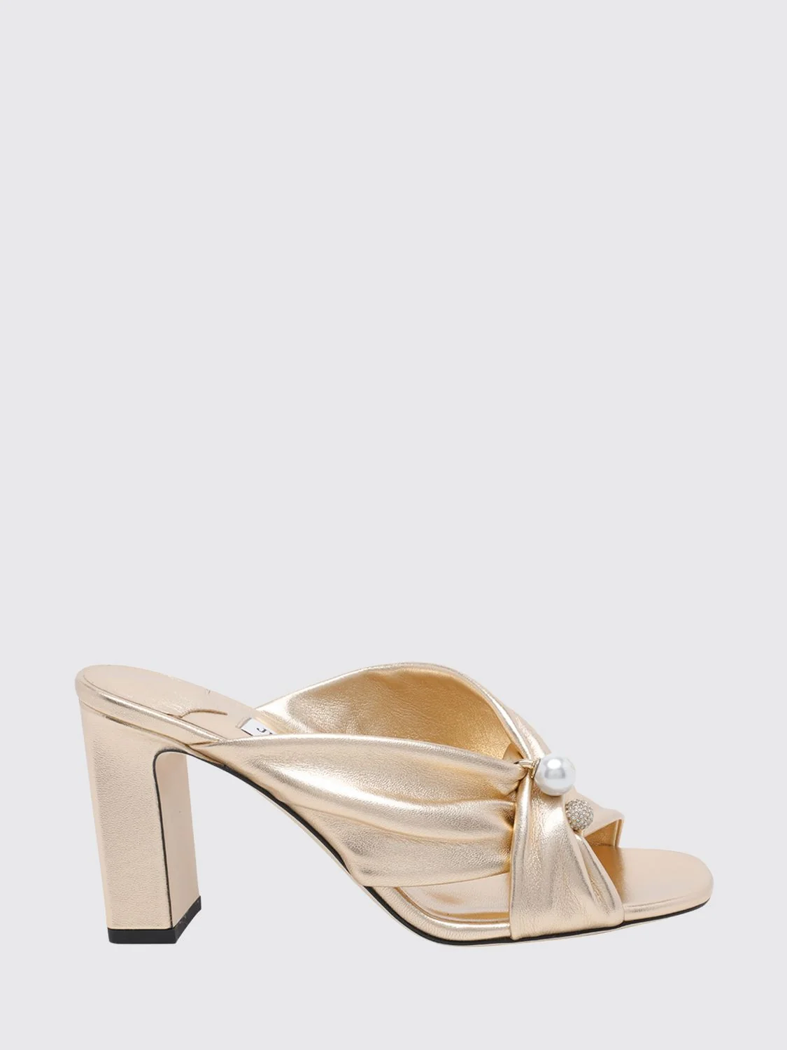 rafi high-heel mules sandals in laminated leather