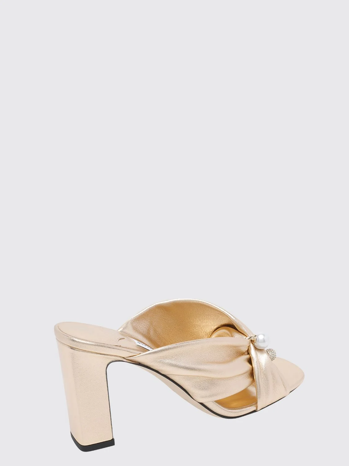 rafi high-heel mules sandals in laminated leather