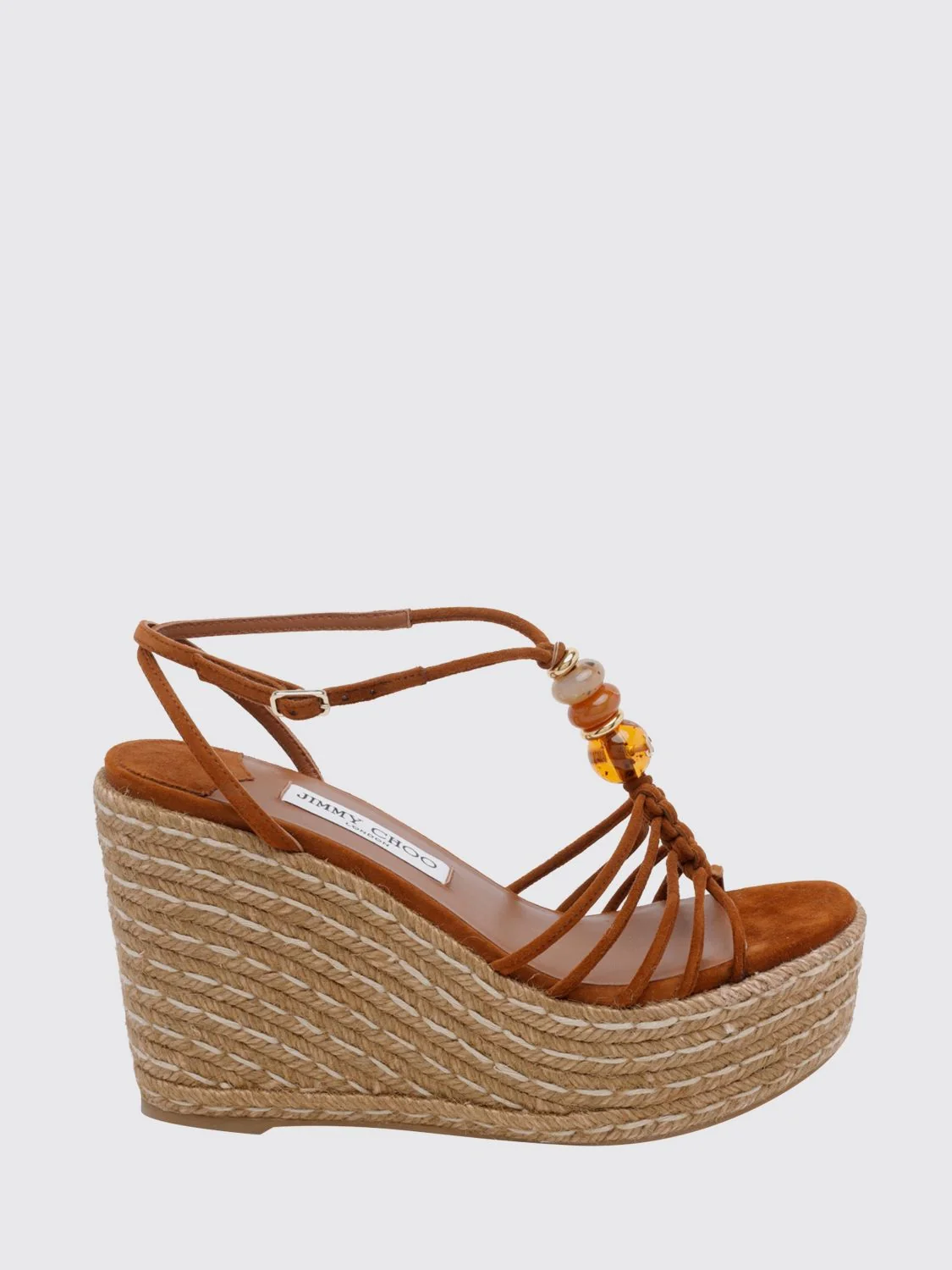 JIMMY CHOO 36 lemi beaded suede wedge sandals
