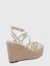 nyra laminated woven leather wedge sandals
