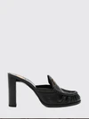 le loafer high-heeled mules in eel leather with ysl monogram