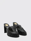 le loafer high-heeled mules in eel leather with ysl monogram