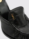 le loafer high-heeled mules in eel leather with ysl monogram