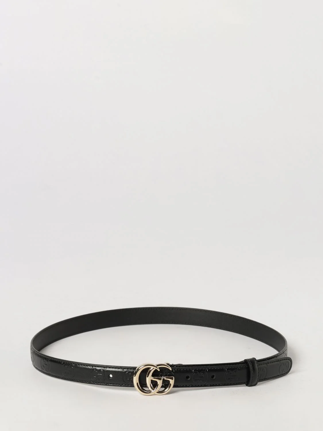 gg marmont smooth calfskin leather belt with monogram buckle