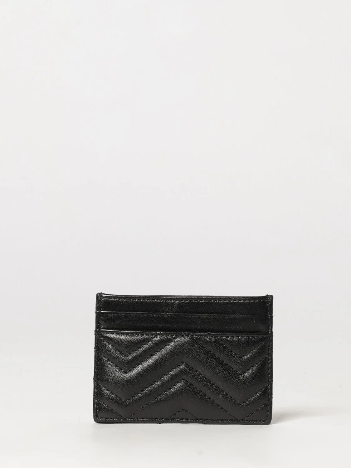 GUCCI OS gg marmont quilted chevron nappa leather card holder