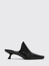 emily calfskin mules with square toe and flared heel