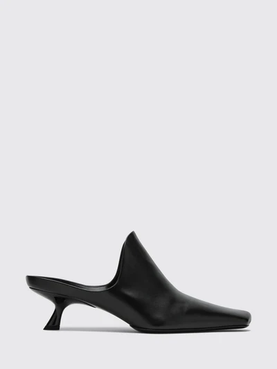emily calfskin mules with square toe and flared heel
