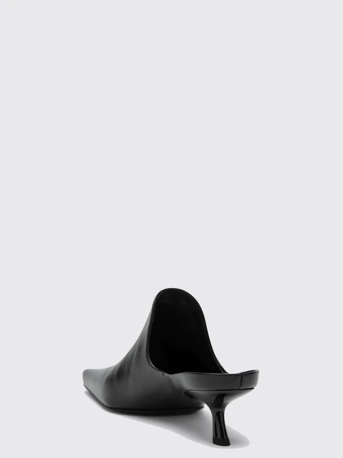 emily calfskin mules with square toe and flared heel