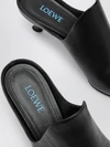 emily calfskin mules with square toe and flared heel