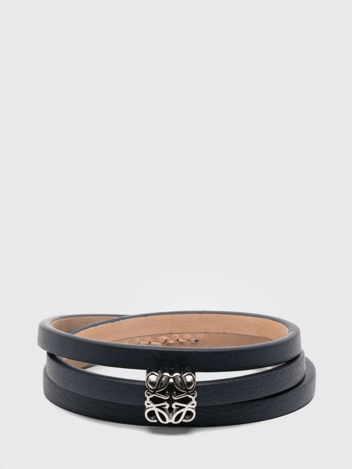 LOEWE M anagram multi-strand calfskin bracelet with metal monogram