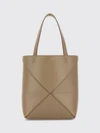 puzzle fold small calfskin leather tote bag with double handle