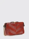 panthea suede crossbody bag with vlogo and rhinestones