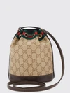 mini bucket bag in gg monogram fabric with drawstring closure