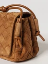 notturno intrecciato suede calfskin shoulder bag with knotted strap