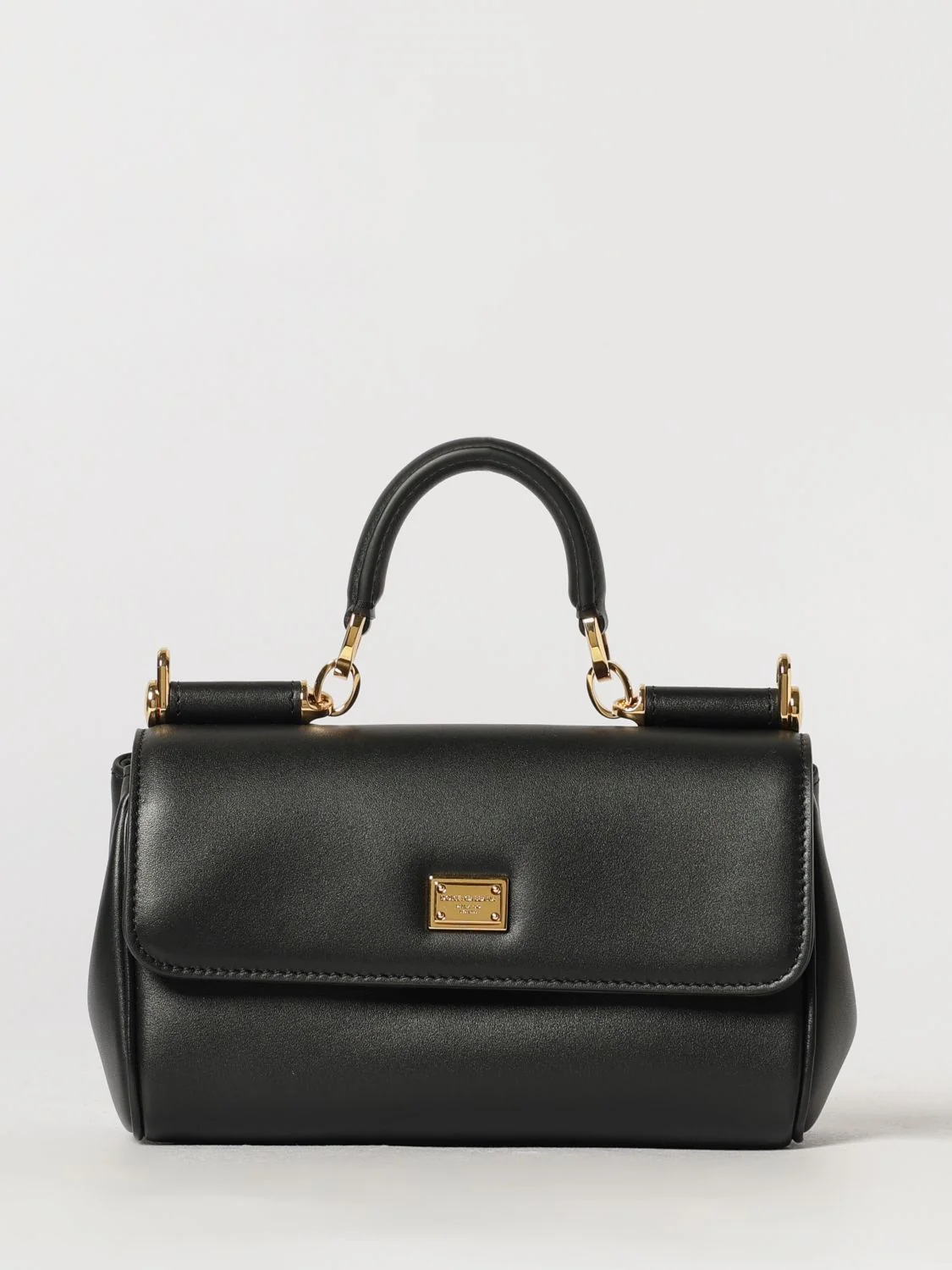 my sicily mini handbag in leather with logo charm