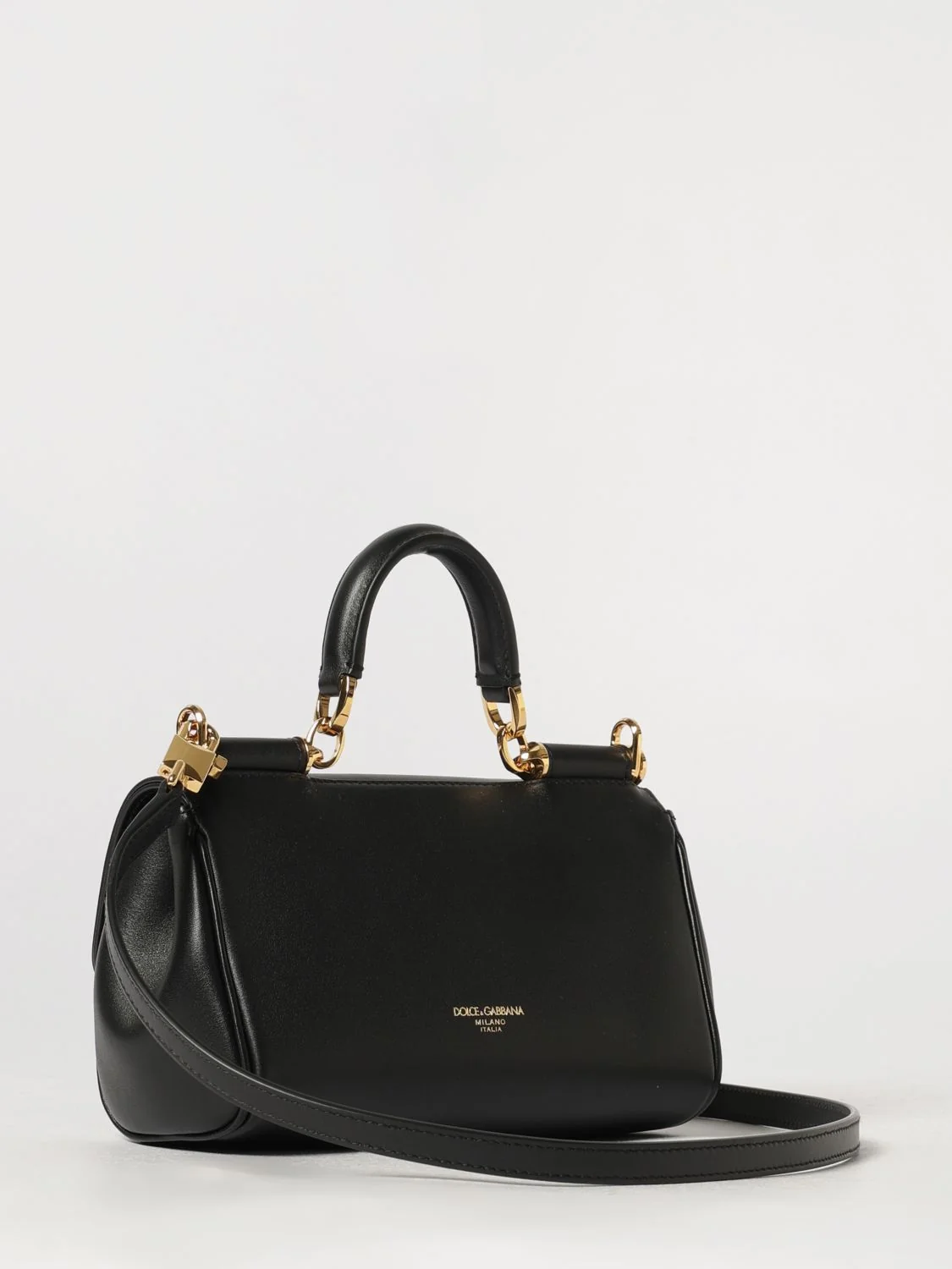 DOLCE amp; GABBANA OS my sicily mini handbag in leather with logo charm