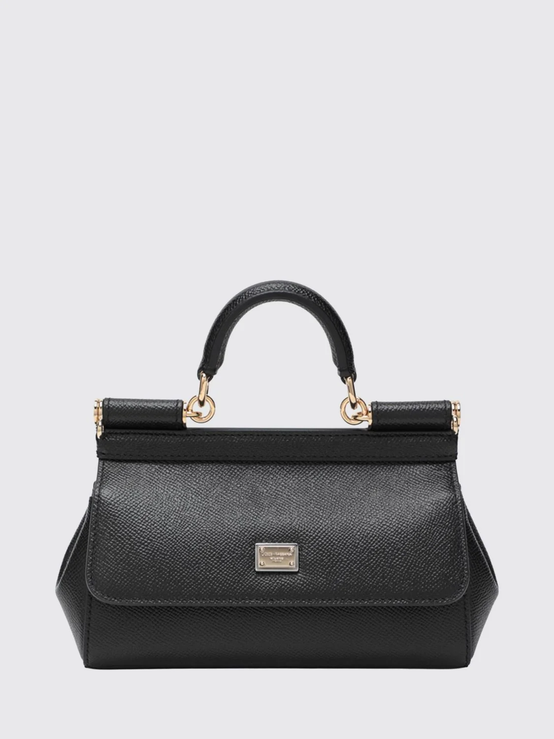 DOLCE amp; GABBANA OS sicily mini grained calfskin handbag
