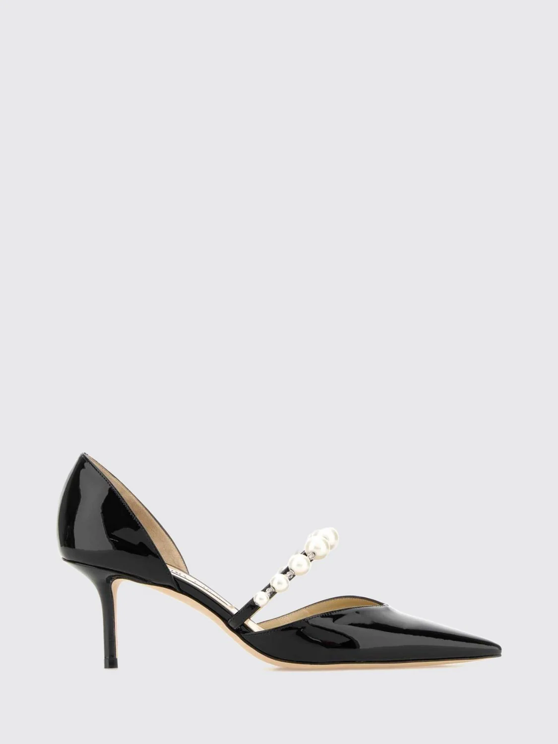 JIMMY CHOO 36 aurelie patent leather pumps with pearls and stiletto heel