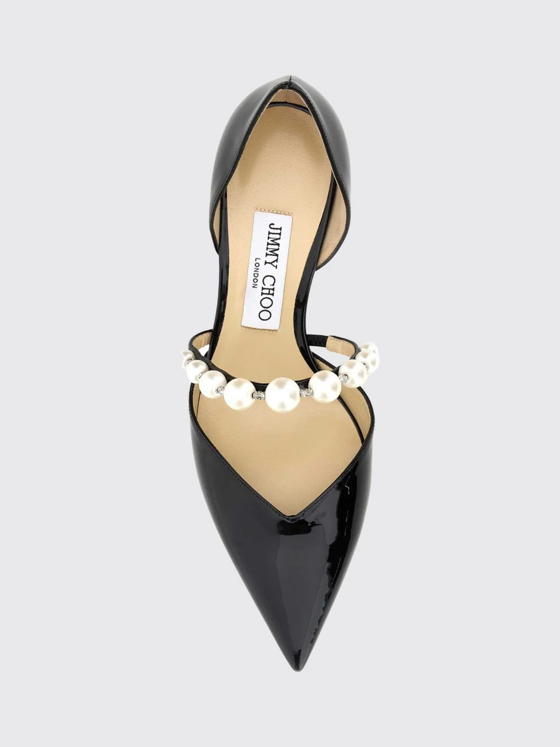 aurelie patent leather pumps with pearls and stiletto heel