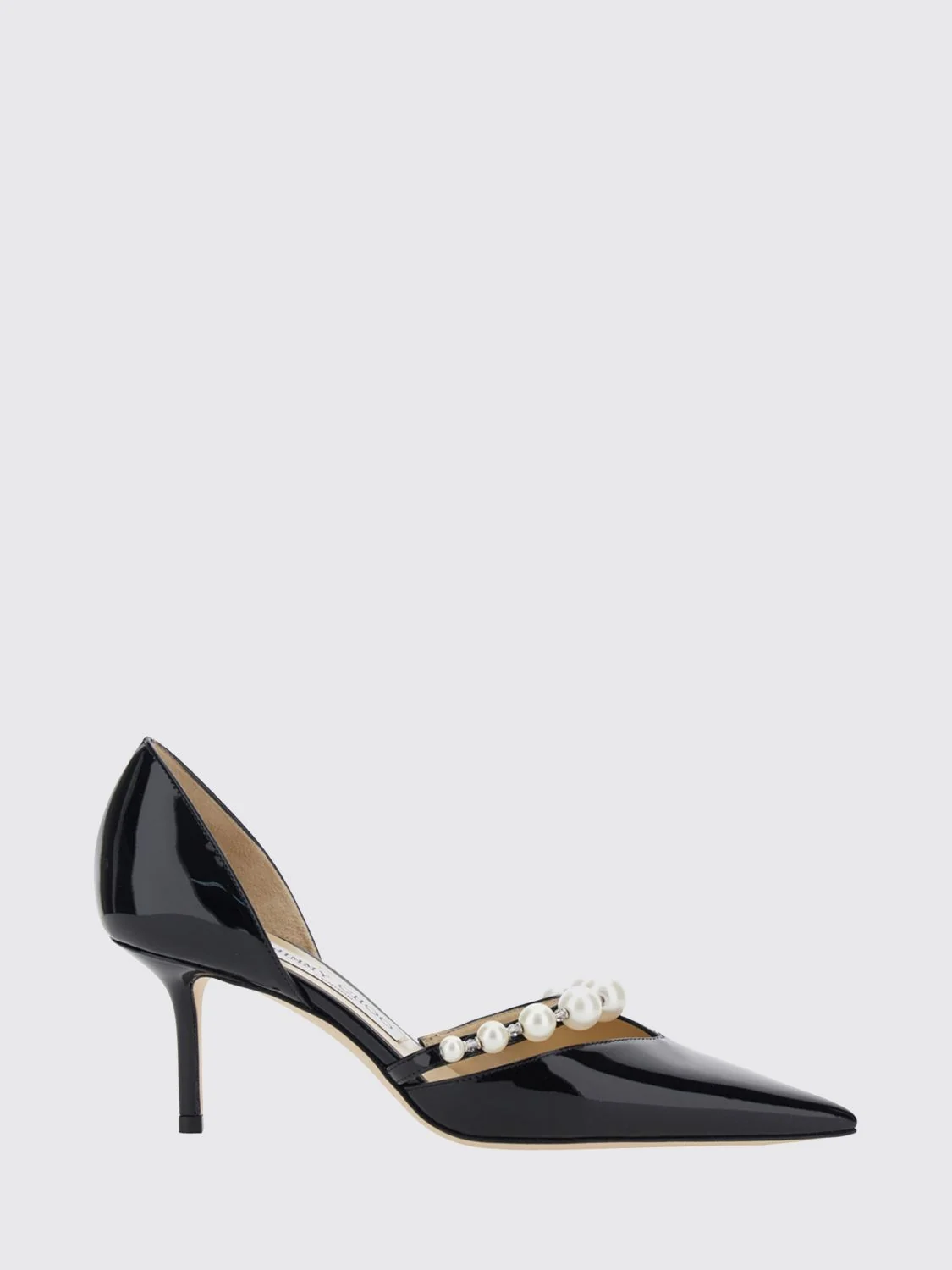 JIMMY CHOO 36 aurelie patent leather pumps with pearls and stiletto heel
