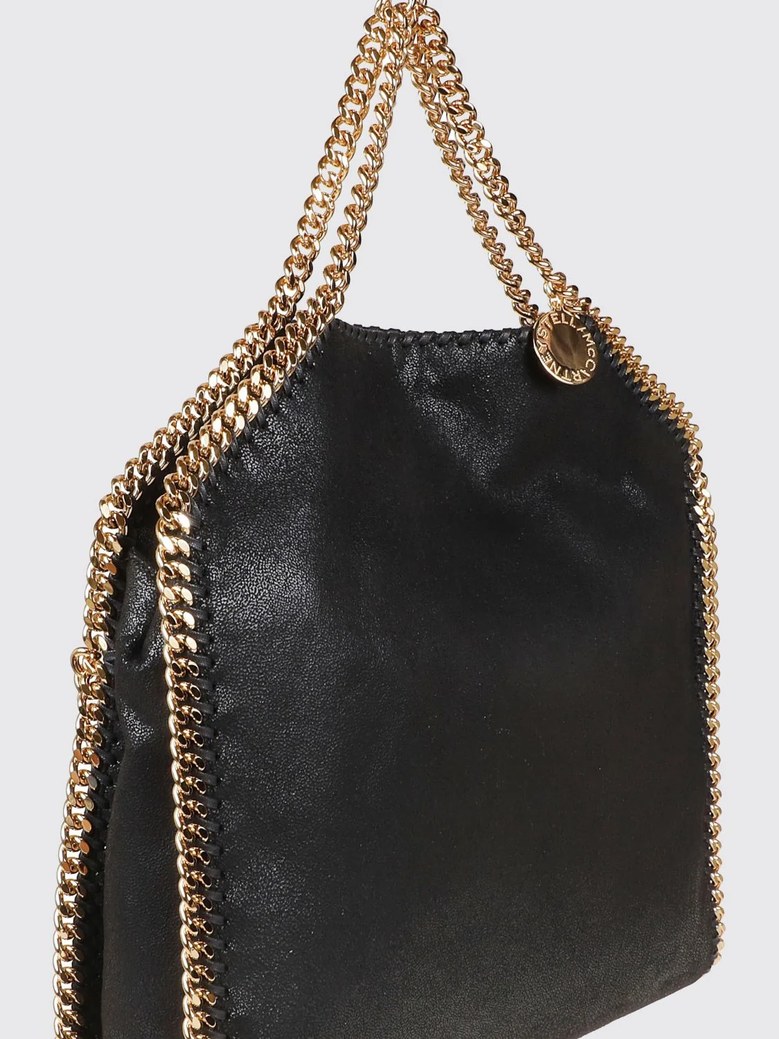 falabella large tote bag in faux leather with chain detail