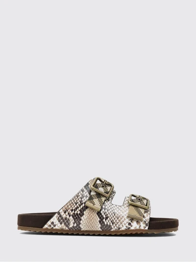 urchin low-heeled sandals in python-print calfskin leather