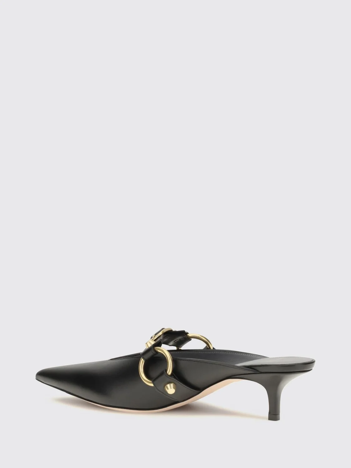 city studded calfskin mules with medium stiletto heel