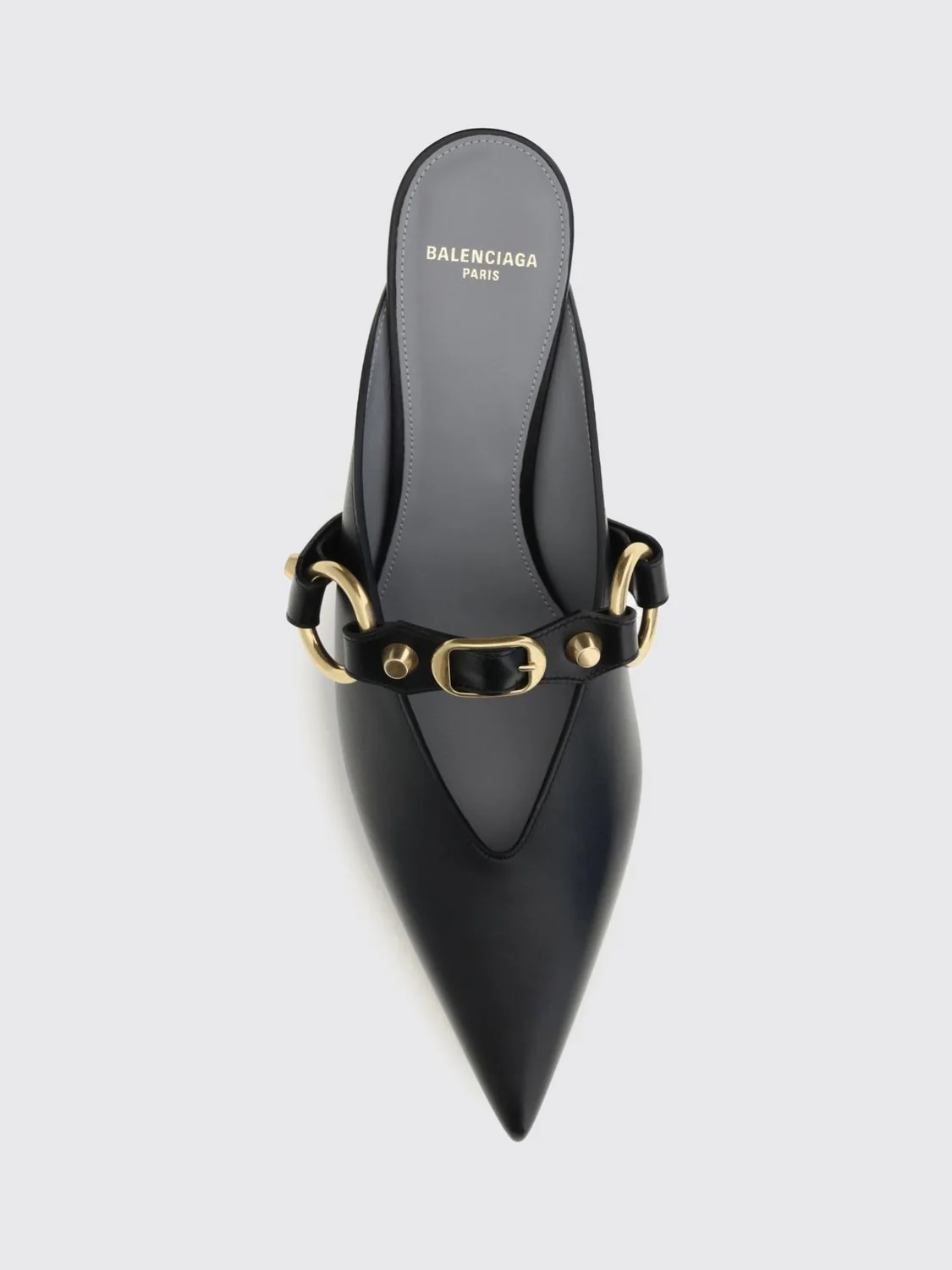 city studded calfskin mules with medium stiletto heel