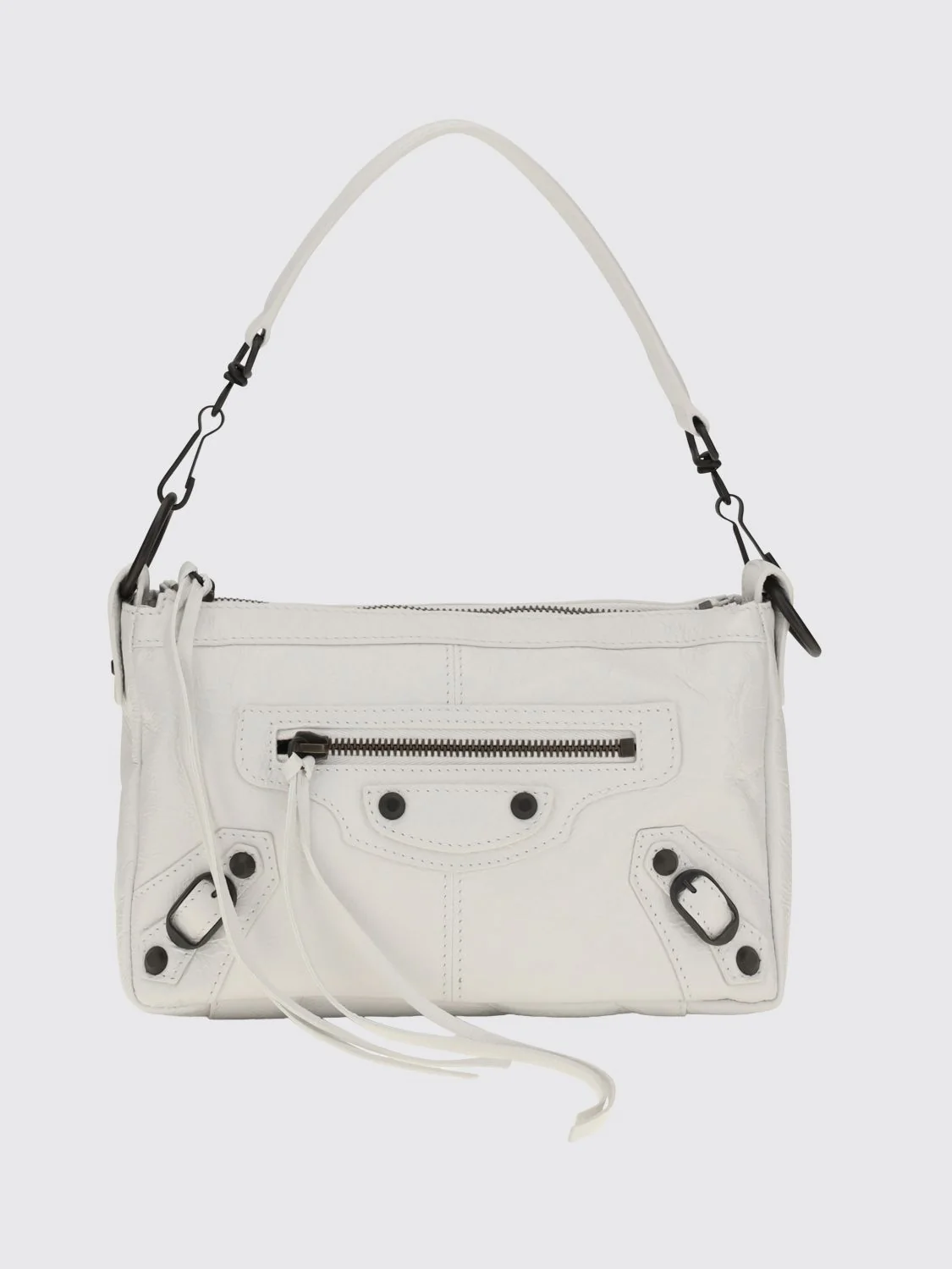 BALENCIAGA OS le city moto studded arena lambskin mini bag