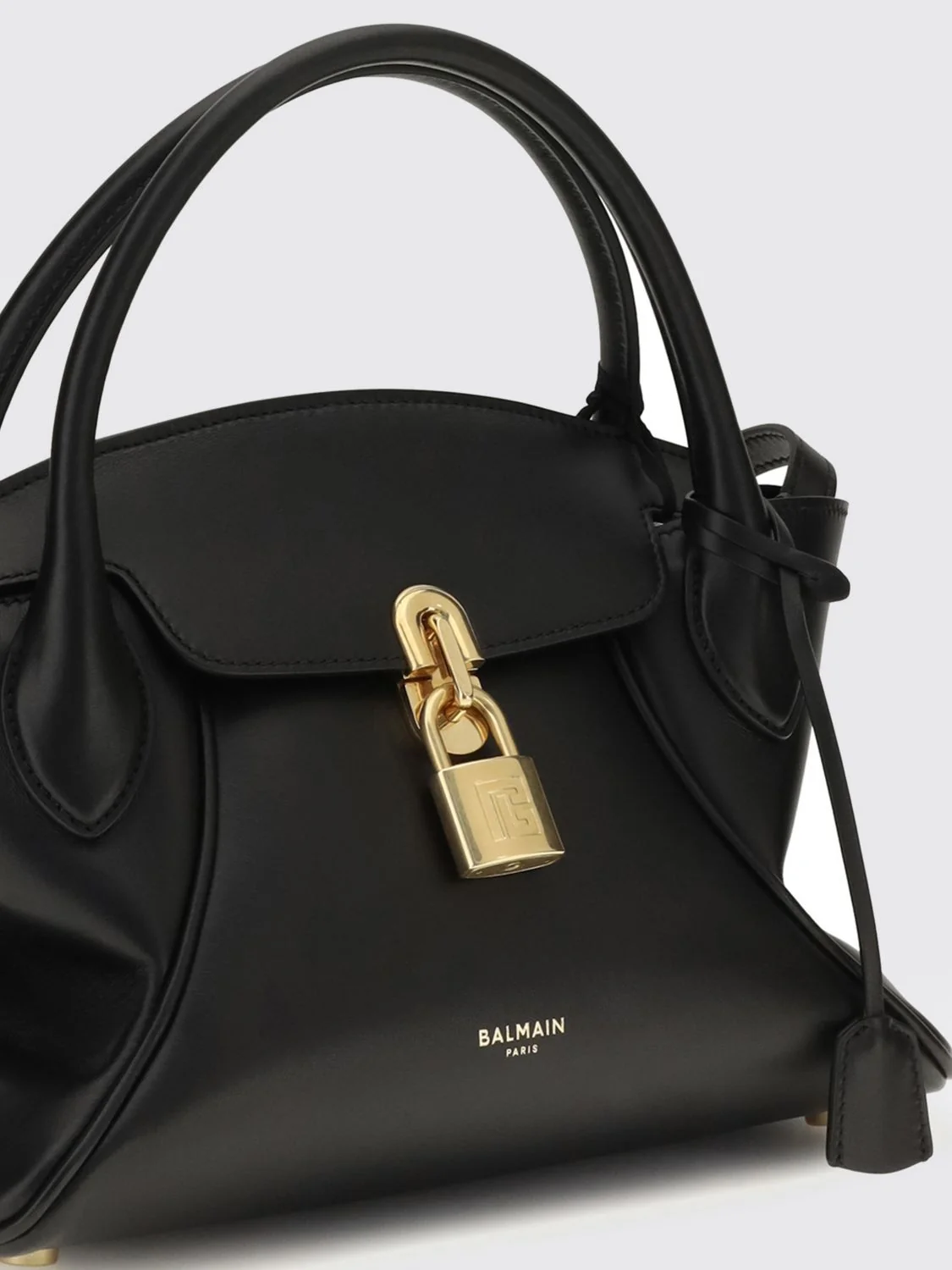 pulse hourglass handbag in smooth leather with padlock and key