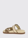 feel flat sandals in raffia with ff monogram motif and strap
