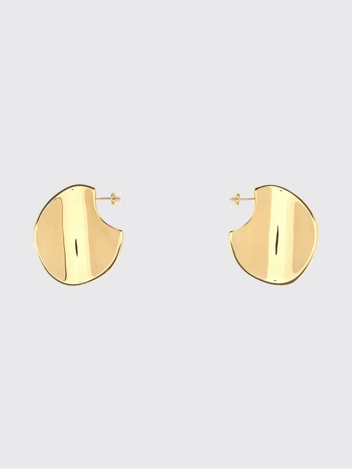 BOTTEGA VENETA OS disc pendant earrings in 18k gold-plated sterling silver