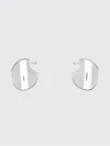 disc oval-shaped sterling silver dangle earrings